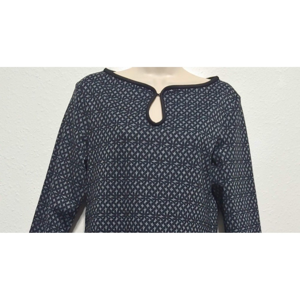 Max Studio Womens Geometric Size M  Print Keyhole Shift‎ Dress Blue Black NWT - Picture 3 of 11